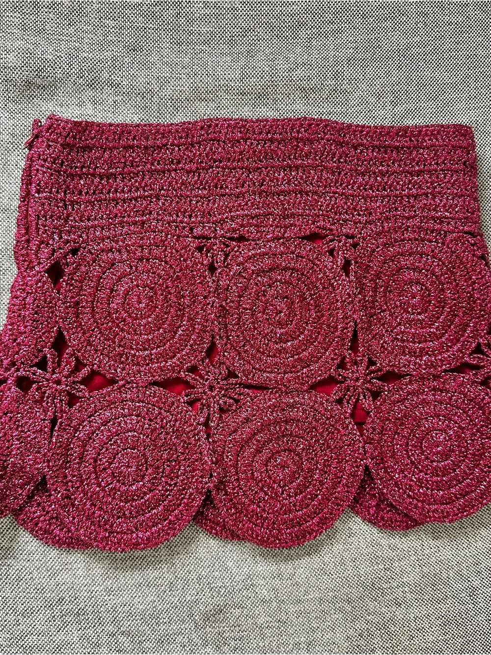 Simon Miller Beep Beep Crochet Circle Mini Skirt Fuschia XS - Picture 4 of 6